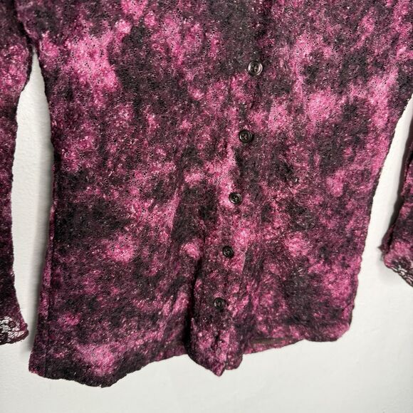 Inc International Concepts Stretch Pink/Black Top Y2K Bell Sleeve Women’s Small - Picture 3 of 7